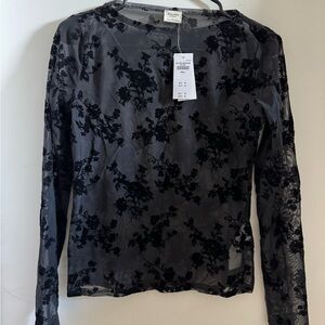 NWT Abercrombie burnout mesh long sleeve